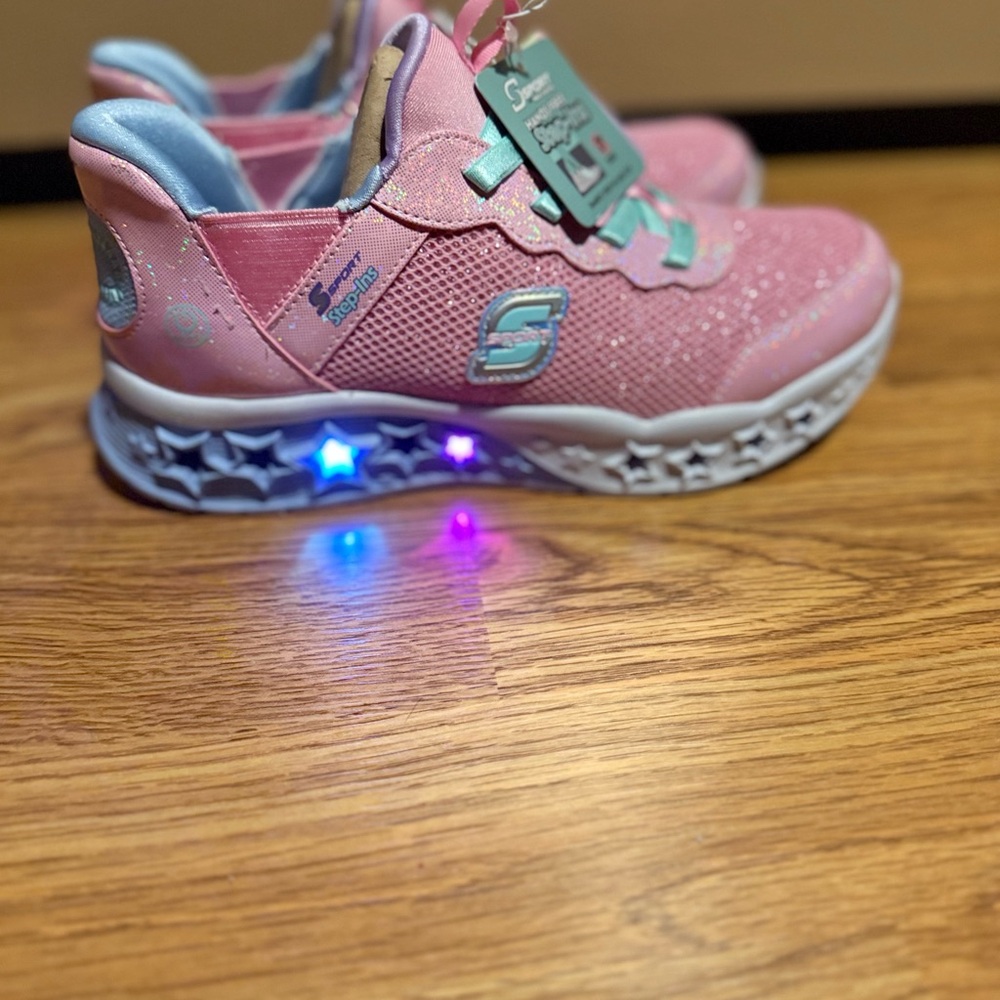 Skechers Kids Pink and Teal Sneakers